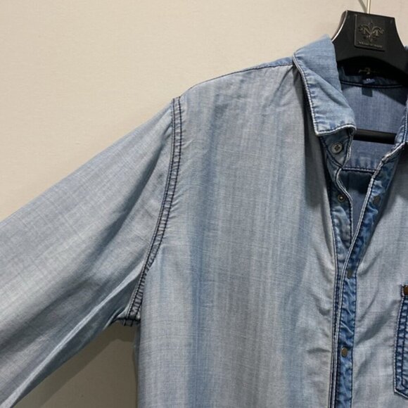 For All Mankind denim long-sleeve shirt size Medium - Picture 3 of 13